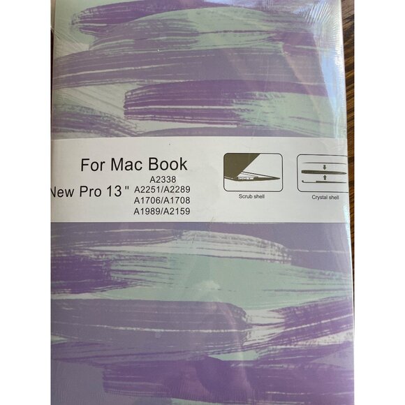 MacBook Pro 13" Case A2338 A2251 A2289 A1706 A1708 A1989 A2159 Purple & Green - Picture 4 of 8